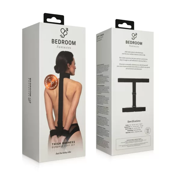 Bedroom Fantasies - minkštas kaklo diržas ir antrankiai - juodi