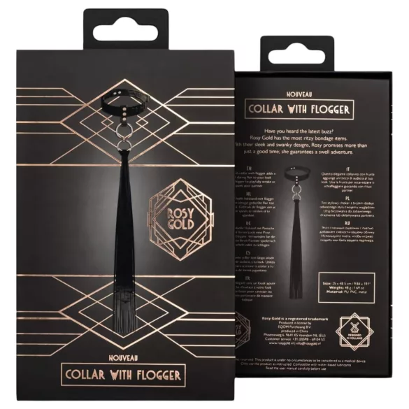 Rosy Gold - kaklo apykaklė su pliaukštuku - juoda