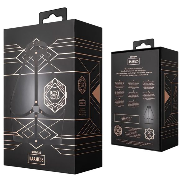 Rosy Gold - kūno diržas - juoda/rožinio aukso spalva