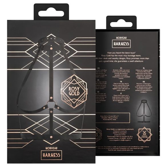 Rosy Gold - kūno diržas - juoda/rožinio aukso spalva