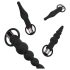 Easytoys - įkraunamas analinis vibratorius rinkinys - 4 dalių (juodas)
