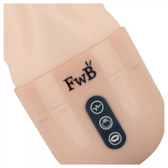 FWB - vibruojanti ir siurbianti realistiška masturbatorius - kūno spalvos