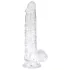 EasyToys - dildo su sėklidėmis - 13,5 cm - permatomas