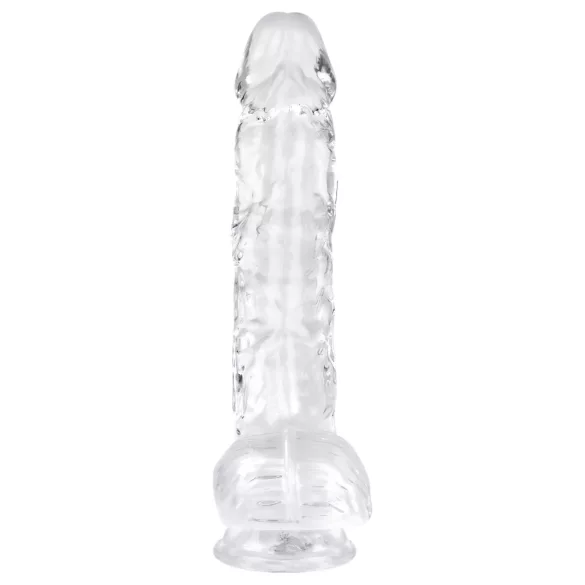EasyToys - dildo su sėklidėmis - 13,5 cm - permatomas