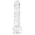 EasyToys - dildo su sėklidėmis - 13,5 cm - permatomas