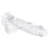EasyToys - dildo su sėklidėmis - 13,5 cm - permatomas