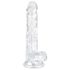 EasyToys - dildo su sėklidėmis - 17 cm - skaidrus