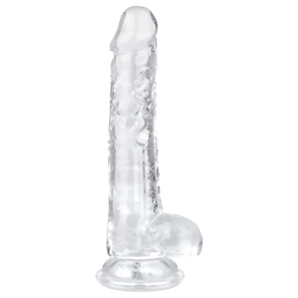 EasyToys - dildo su sėklidėmis - 17 cm - skaidrus