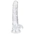 EasyToys - dildo su sėklidėmis - 17 cm - skaidrus