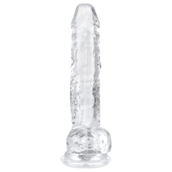 EasyToys - dildo su sėklidėmis - 17 cm - skaidrus