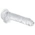 EasyToys - dildo su sėklidėmis - 17 cm - skaidrus