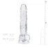 EasyToys - dildo su sėklidėmis - 17 cm - skaidrus