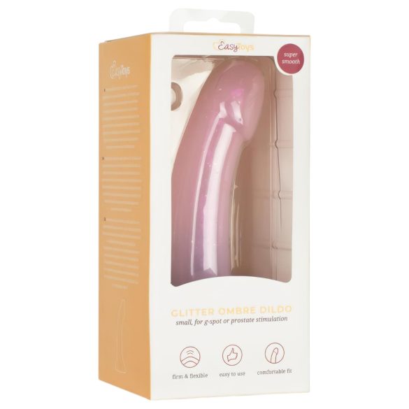 EasyToys Mermaid - dildo su blizgučiais - 15 cm - rožinis