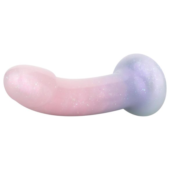 EasyToys Mermaid - dildo su blizgučiais - 15 cm - rožinis