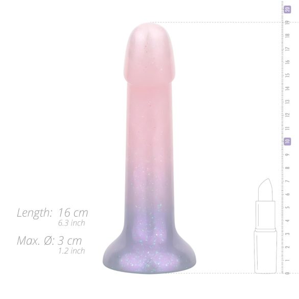 EasyToys Mermaid - dildo su blizgučiais - 15 cm - rožinis