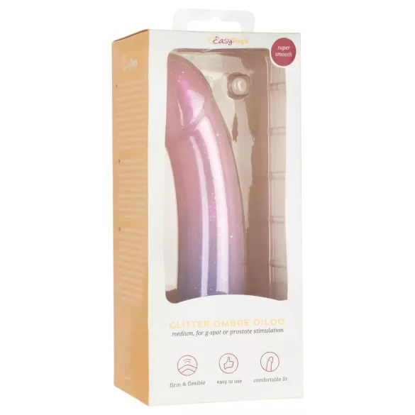 EasyToys Mermaid - blizgantis dildo - 19 cm - rožinis