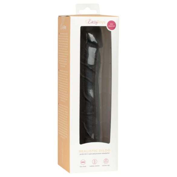 Easytoys - realistiškas dildo - 22,5 cm - juodas