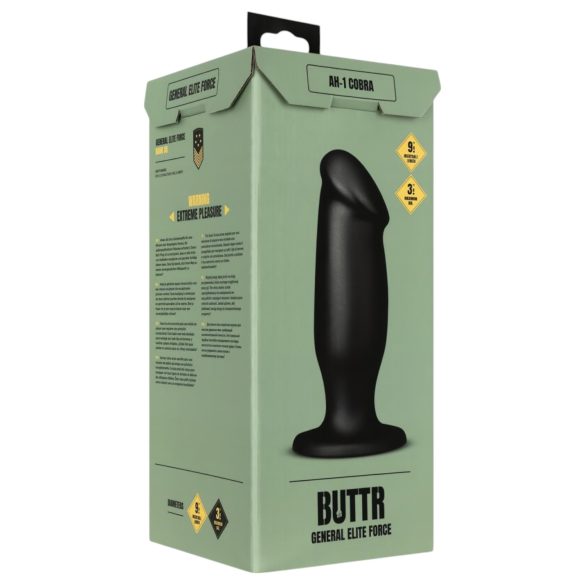 BUTTR AH-1 - analinis dildo su siurbtuku - juodas