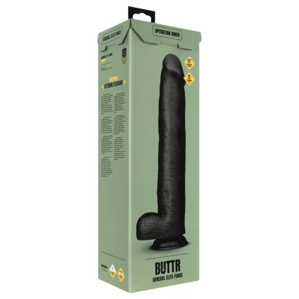 BUTTR Operation Dingo - didelis realistiškas dildo - 43 cm juodas