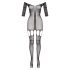 Christine - permatomas tinklelio kombinezonas - (juoda) - XS-XL