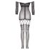 Christine - permatomas tinklelio kombinezonas - (juoda) - XS-XL