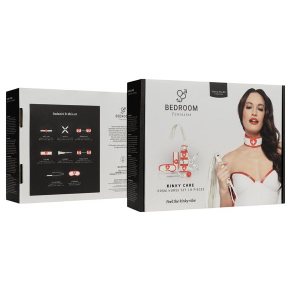 Bedroom Fantasies - 8 dalių medicinos seselės kostiumas - raudona/balta