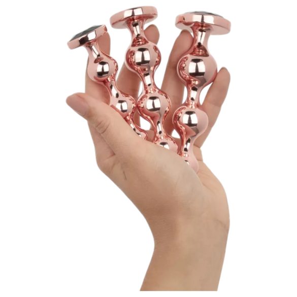Rosy Gold - analinių dildo rinkinys - rožinio aukso spalva