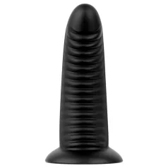   BUTTR Double Ribbed - milžiniškas briaunotas analinis kaištis (juodas) - 26 cm