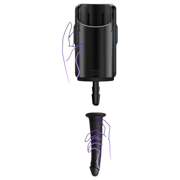 Kiiroo - realistiškas vakuuminis dildo - 19 cm - juodas