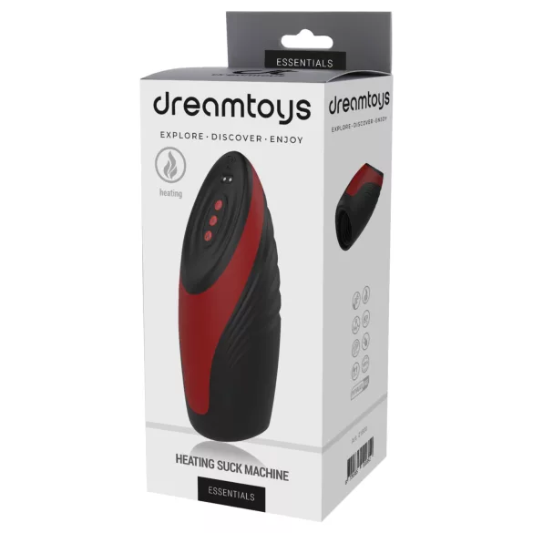 Dreamtoys Essentials - čiulpiantis ir vibruojantis masturbatorius (juodas)