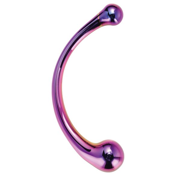 Dreamtoys – stiklinis masažuojantis dildo (metalo spalvos)