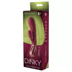   Dinky Jimmy K. Duo - vibratorius su klitorio atšaka - įkraunamas - raudonas