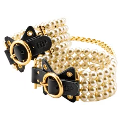 Allure - kojų antrankiai su perlais - juodi