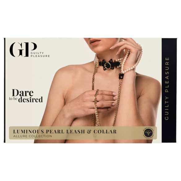 Allure - antkaklis su pavadėliu ir karoliukais - juodas