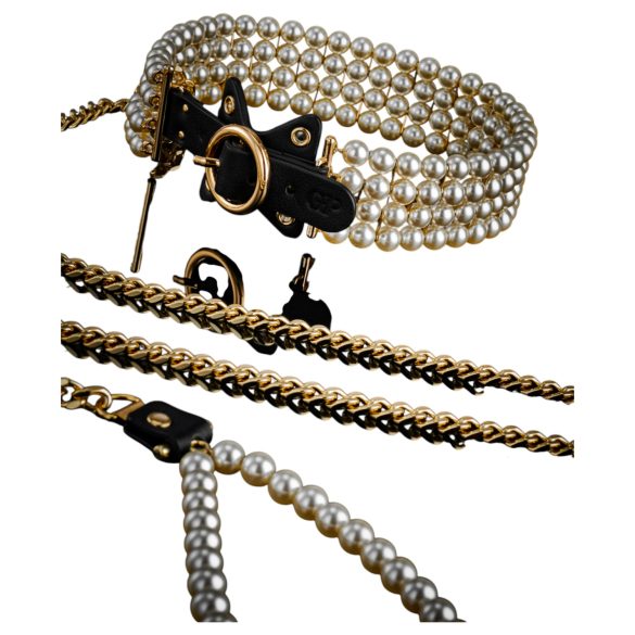 Allure - antkaklis su pavadėliu ir karoliukais - juodas