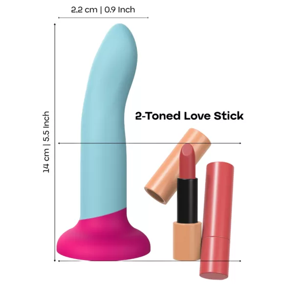 Dreamtoys Love Signal - dviejų spalvų silikoninis mažas dildo (mėlynas)