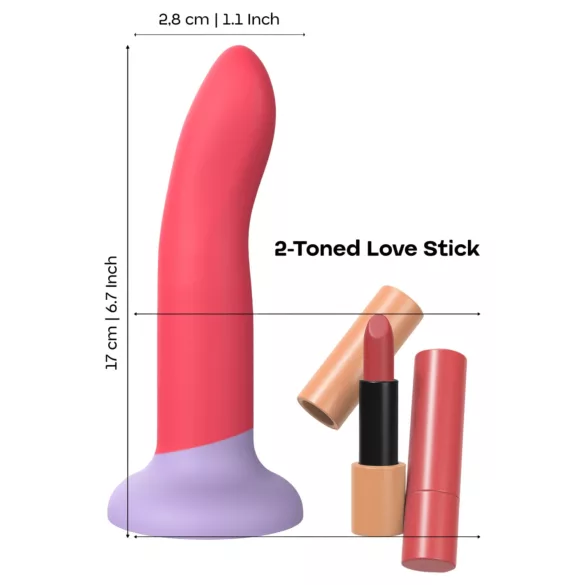 Dreamtoys Love Signal - dviejų spalvų silikoninis dildo, vidutinis (raudonas)