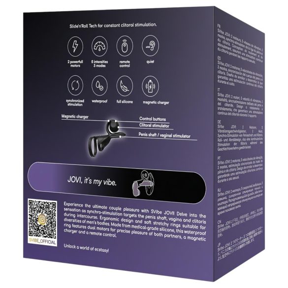 Snail Vibe Jovi - penio žiedas ir poros vibratorius - juodas