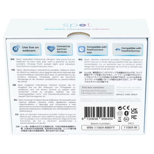 Kiiroo Spot - vibruojantis kiaušinėlis - rožinis