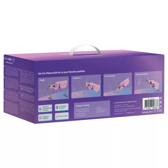 Kiiroo Pleasure Drive - išmanioji tinklinė sekso mašina - rožinė