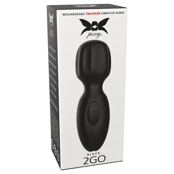 Pixey 2GO - įkraunamas mini masažuojantis vibratorius (juodas)