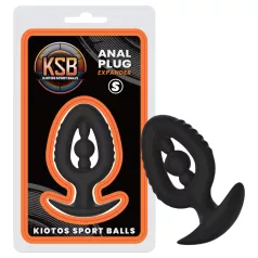   Kiotos - silikoninis analinis kaištis su plėtikliu S (juodas)