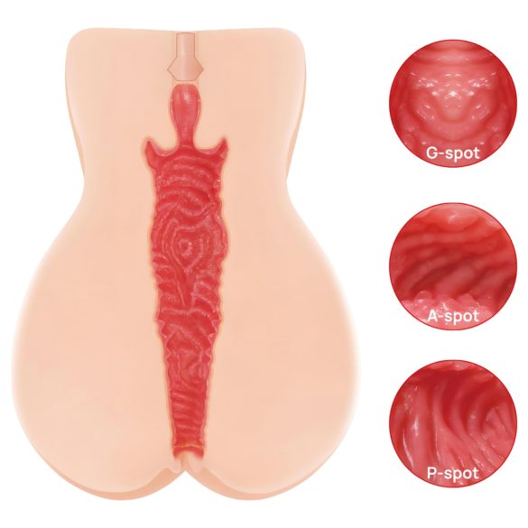 Kokos Onahole 004 - masturbatorius - dvigubas sluoksnis - natūralios spalvos