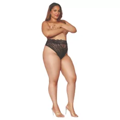   Dreamgirls - aukšto liemens nėriniuotos kelnaitės - juodos - 2XL