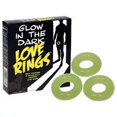   Love Rings - tamsoje šviečiančių penio žiedų rinkinys (3 vnt.)