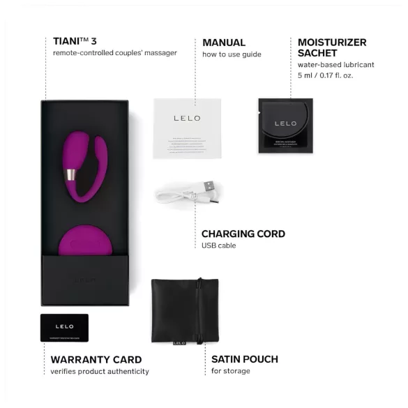 LELO Tiani 3 - porų vibratorius - silikonas - violetinis