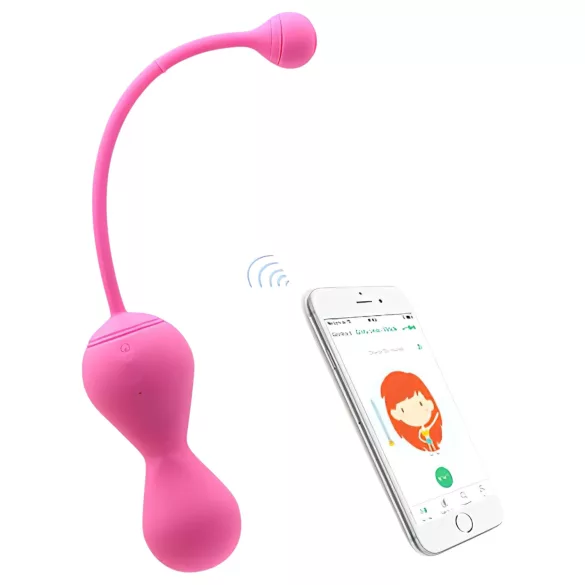 Magic Motion Kegel Master - programėle valdoma vibruojanti geišos (Kegel) rutuliukas (rožinis)