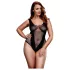 BACI Plus Size - rafinuotas juodas tinklelio bodis (XL-XXL)