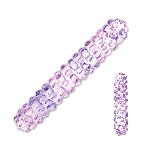 GLAS Nr. 94 - mažas burbuliukų stiklinis dildo (rožinis)