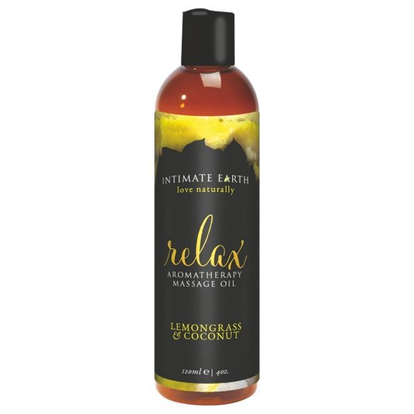 Intimate Earth Relax - masažo aliejus su citrinžole ir kokosais (120ml)